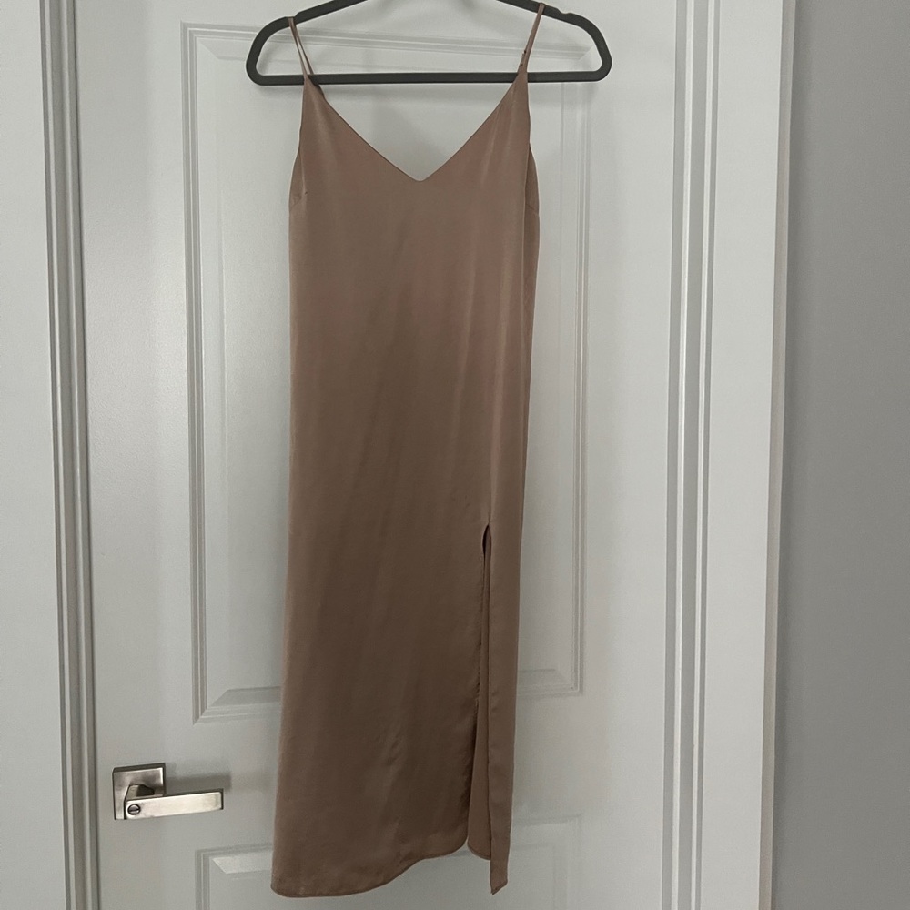 Aritzia Wilfred silk slip with side slit